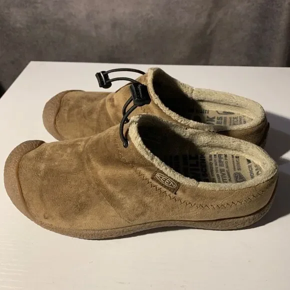 KEEN Velour or Faux Fur Howser III Slides Dark Earth Velour women’s Sz 8 - Picture 2 of 7